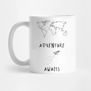 Adventure Awaits Map - Black Mug